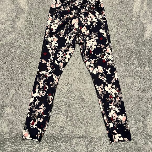 Athleta Leggings Womens Medium Challenge Bloom Midnight Madness Navy Blue - Picture 4 of 10